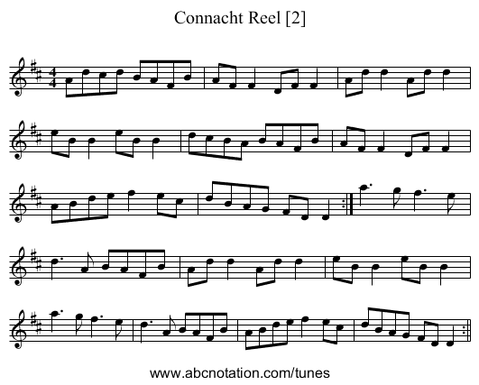 Connacht Reel [2] - staff notation