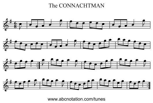 CONNACHTMAN, The - staff notation