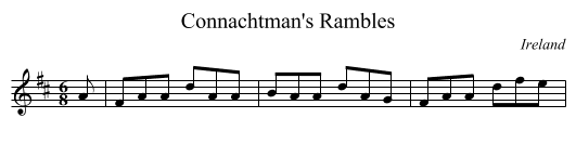 Connachtman's Rambles - staff notation