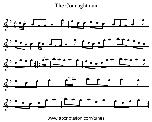 Connaghtman, The - staff notation
