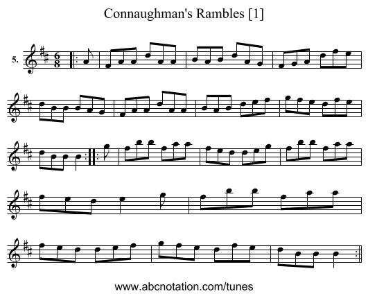 Connaughman's Rambles [1] - staff notation