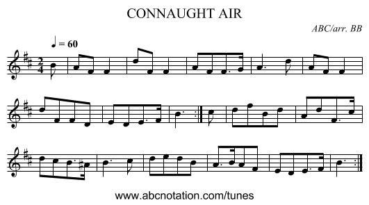 CONNAUGHT AIR - staff notation