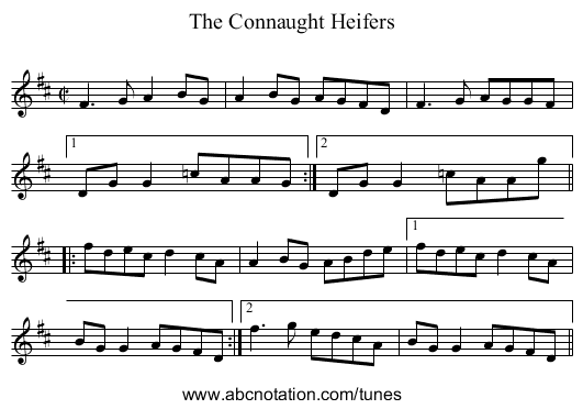 Connaught Heifers, The - staff notation