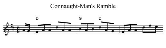 Connaught-Man's Ramble - staff notation