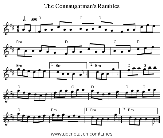 Connaughtman's Rambles, The - staff notation