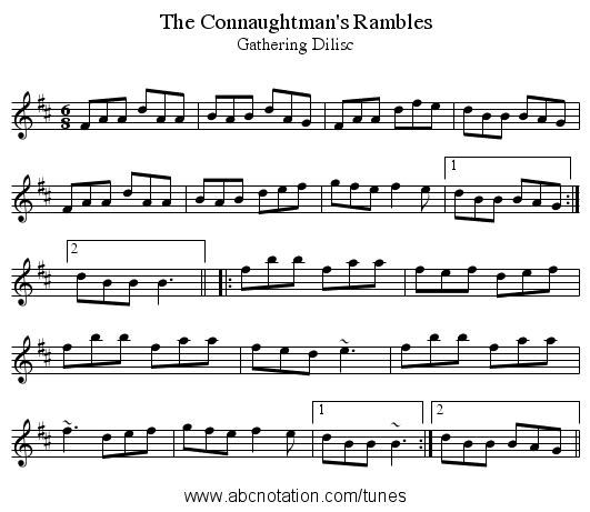 Connaughtman's Rambles, The - staff notation