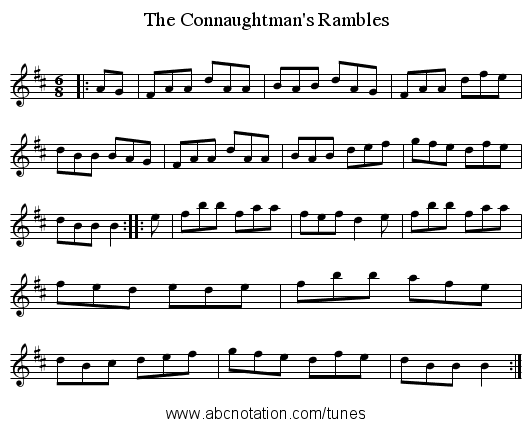 Connaughtman's Rambles, The - staff notation