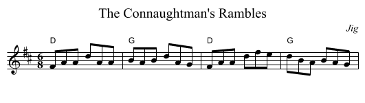 Connaughtman's Rambles, The - staff notation