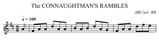 CONNAUGHTMAN'S RAMBLES, The - staff notation