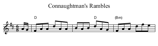 Connaughtman's Rambles - staff notation