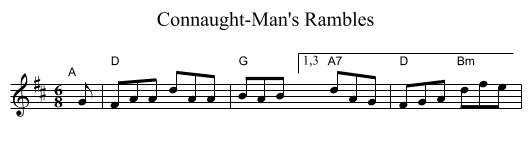 Connaught-Man's Rambles - staff notation