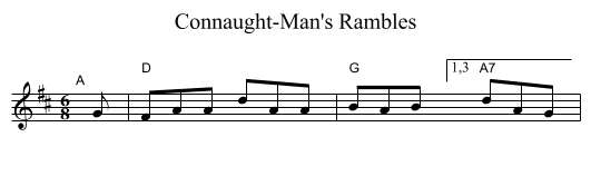 Connaught-Man's Rambles - staff notation
