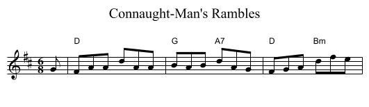 Connaught-Man's Rambles - staff notation