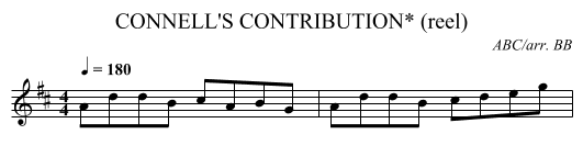 CONNELL'S CONTRIBUTION* (reel) - staff notation