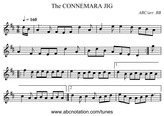 CONNEMARA JIG, The - staff notation