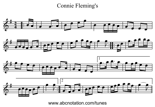 Connie Fleming's - staff notation