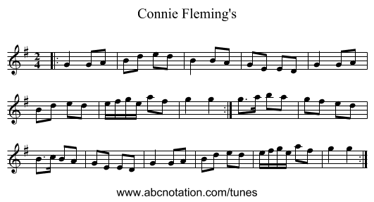 Connie Fleming's - staff notation