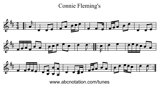 Connie Fleming's - staff notation
