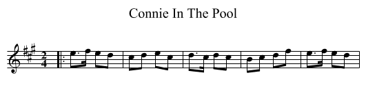 Connie In The Pool - staff notation