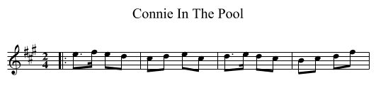 Connie In The Pool - staff notation