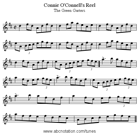 Connie O'Connell's Reel - staff notation