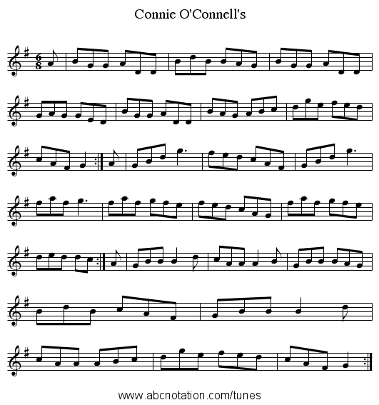 Connie O'Connell's - staff notation