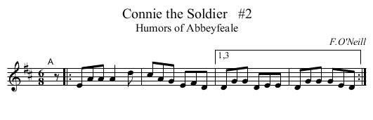 Connie the Soldier   #2 - staff notation