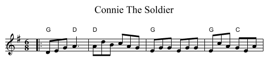 Connie The Soldier - staff notation