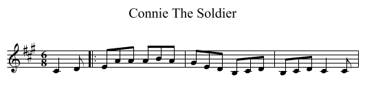 Connie The Soldier - staff notation