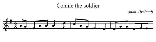 Connie the soldier - staff notation