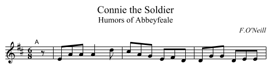 Connie the Soldier - staff notation