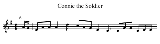 Connie the Soldier - staff notation