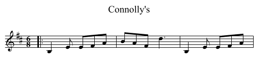 Connolly's - staff notation