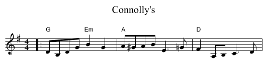 Connolly's - staff notation
