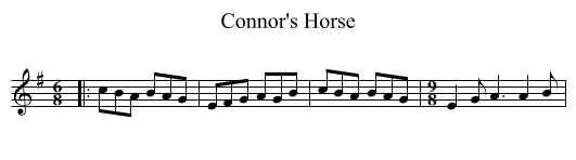 Connor's Horse - staff notation