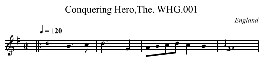 Conquering Hero,The. WHG.001 - staff notation