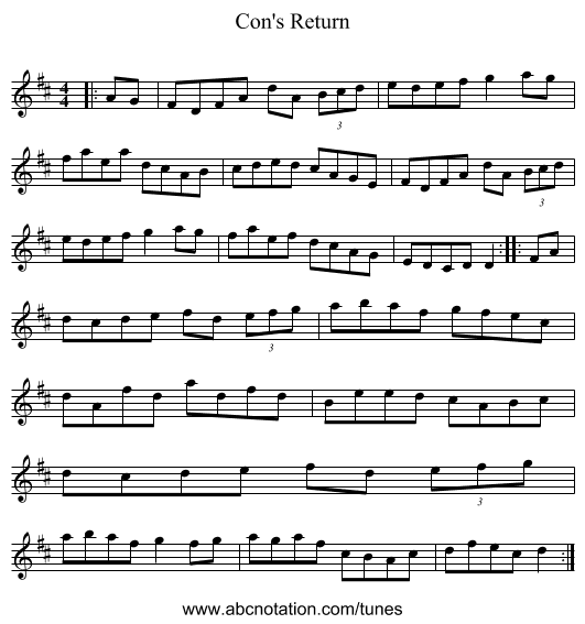 Con's Return - staff notation