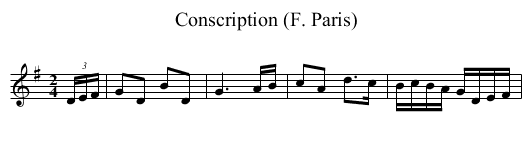Conscription (F. Paris) - staff notation