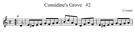 Considine's Grove   #2 - staff notation