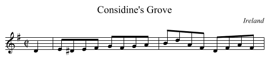 Considine's Grove - staff notation