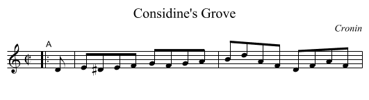 Considine's Grove - staff notation