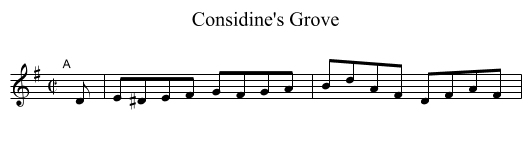 Considine's Grove - staff notation