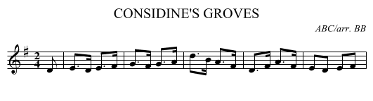 CONSIDINE'S GROVES - staff notation