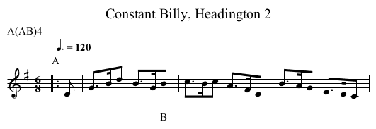 Constant Billy, Headington 2 - staff notation