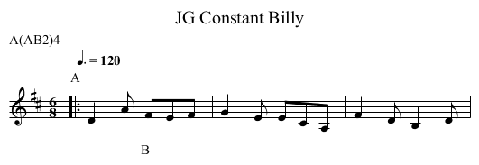Constant Billy, JG - staff notation