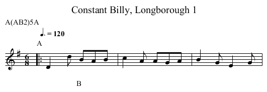 Constant Billy, Longborough 1 - staff notation