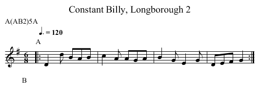Constant Billy, Longborough 2 - staff notation
