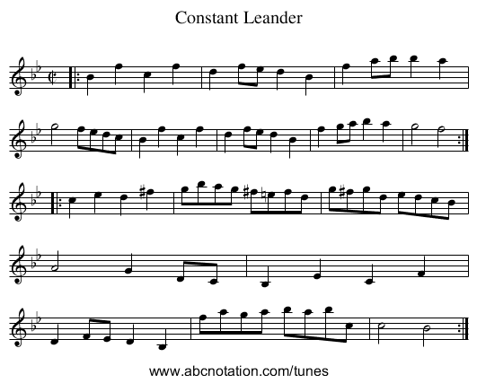 Constant Leander - staff notation