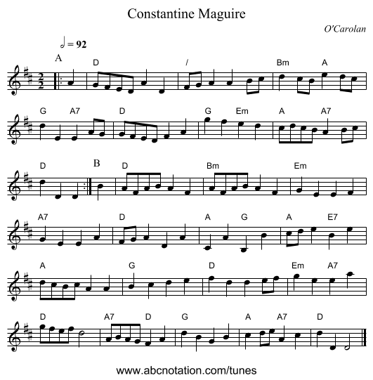 Constantine Maguire - staff notation