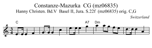 Constanze-Mazurka  CG (mz06835) - staff notation